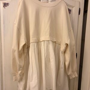 Free People Eleanor Pleated Trapeze Sweatshirt